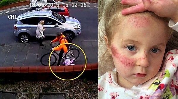 Un cycliste frappe une fillette